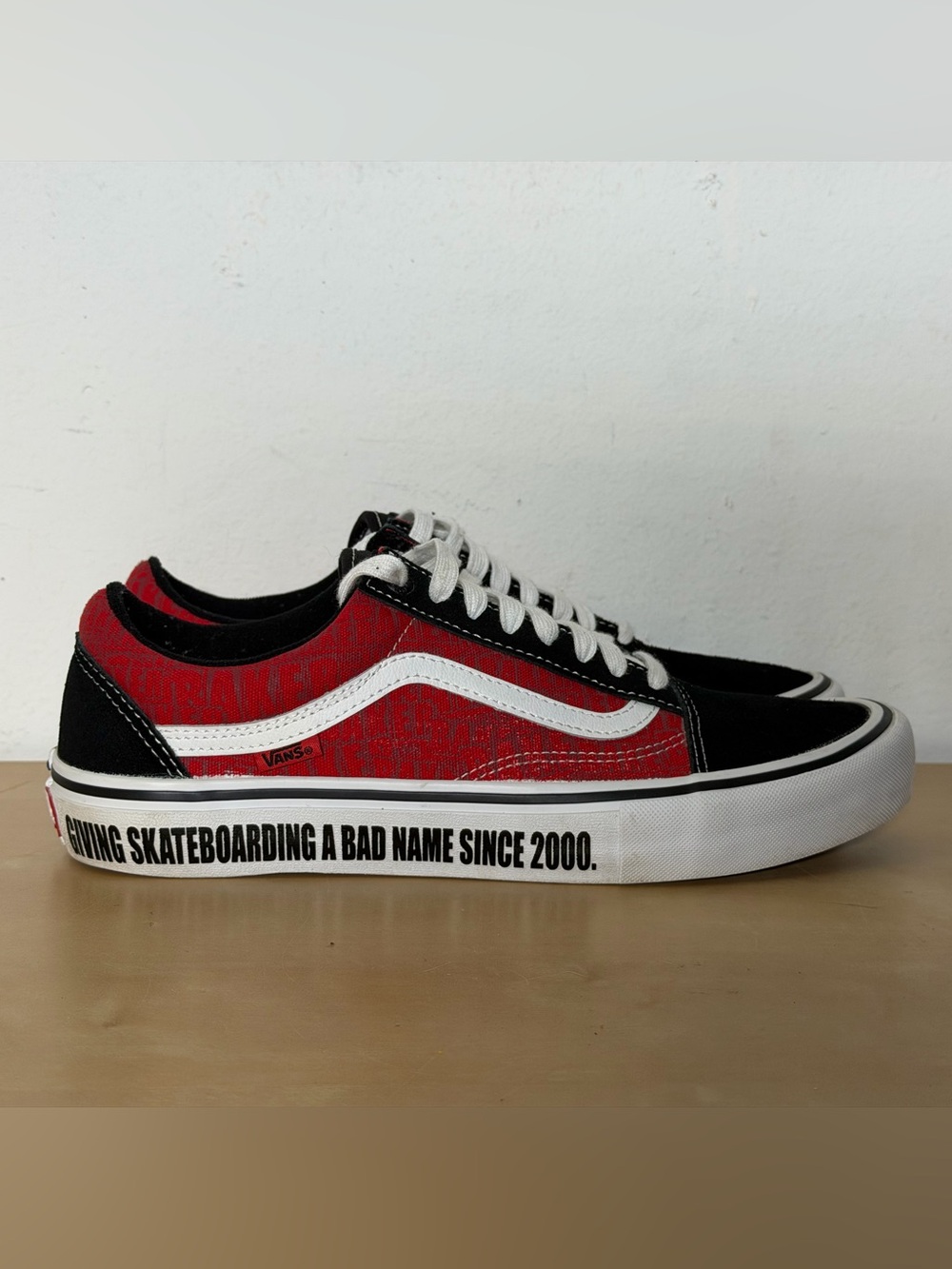 Baker Skateboards x Vans OldSkool Red Black White Sneakers Men’s Size 10.5